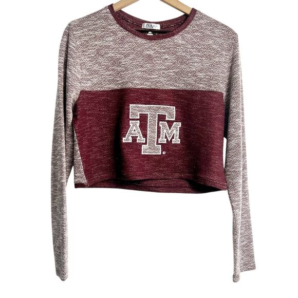 Nuyu Ladies Texas A&M Aggie Terry Crop Long Sleeve Top XL Brand New - Picture 1 of 9